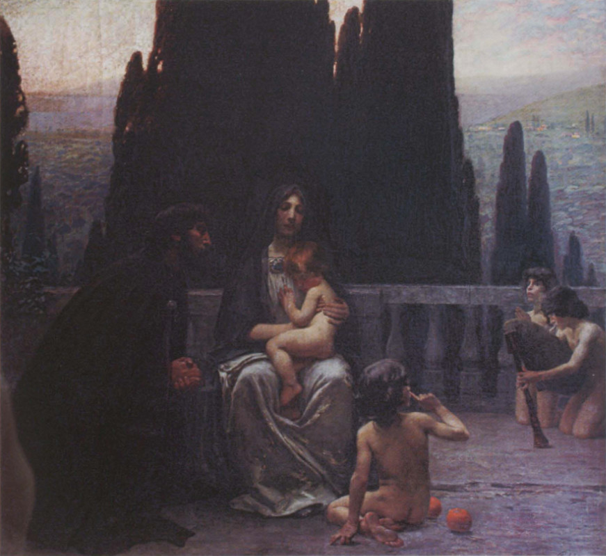 Ave Maria | Paul Hoecker, Ave Maria, um 1898, Öl auf Leinwand, 219 x 236 cm, Neue Pinakothek München